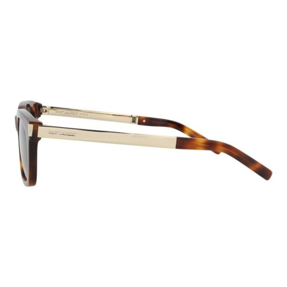 Saint Laurent Unisex Square/Rectangle Havana Gold Green Fashion Designer Eyewear - Picture 3 of 4